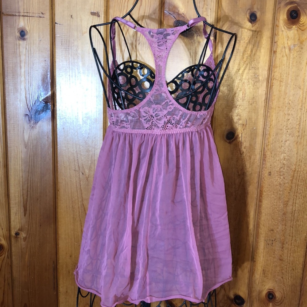 Victoria’s Secret lace pink size small sexy wear cute top lingerie floral sheer​ - Picture 5 of 7